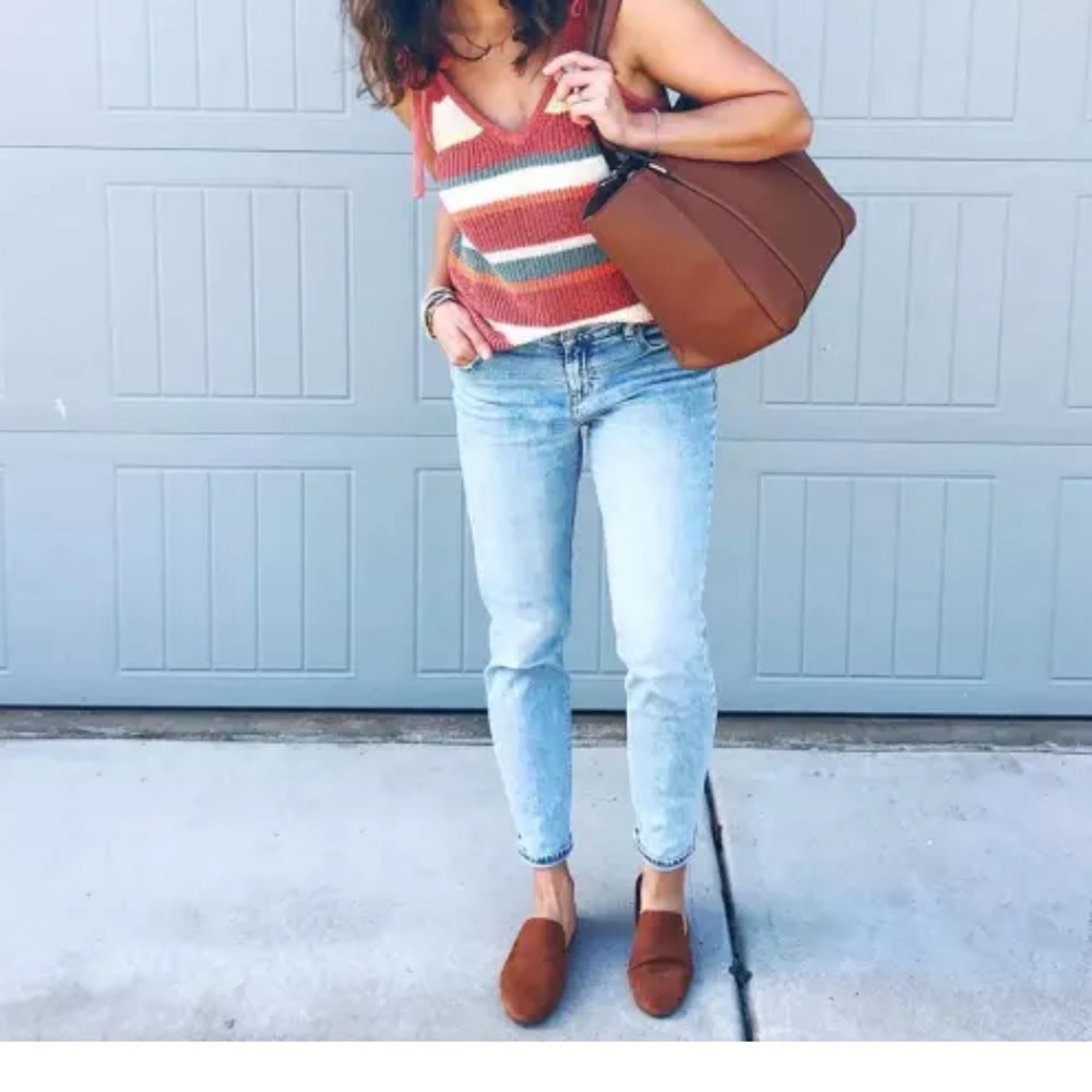 Madewell striped tie strap sweater tank Sz Xs